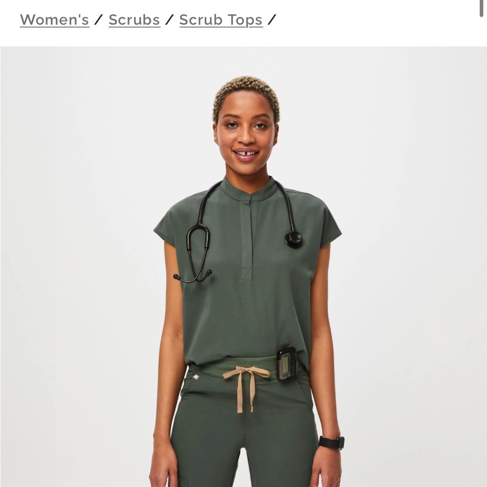 Olive Green Women's Scrub Top